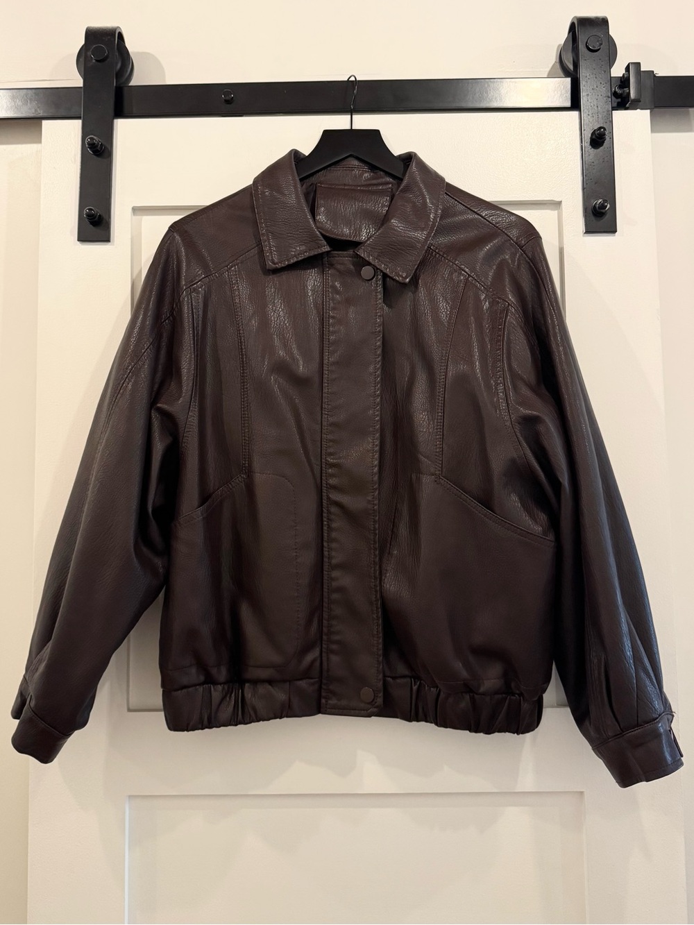 Mahogany Vegan Leather Women’s Bomber Jacket